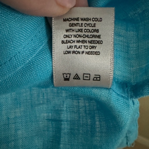 John Mark linen turquoise top - Picture 5 of 6